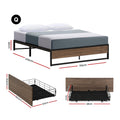 Artiss Metal Bed Frame Queen 2 Drawers OSLO Storage Base