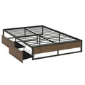 Artiss Metal Bed Frame Queen 2 Drawers OSLO Storage Base