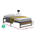 Artiss Metal Bed Frame Single OSLO Black Base Platform