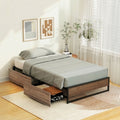 Artiss Metal Single Bed Frame 2 Drawers Storage OSLO