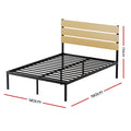 Artiss DOUBLE Bed Frame Metal Black Platform Mattress Foundation