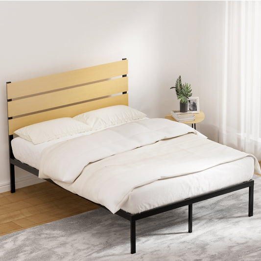 Artiss DOUBLE Bed Frame Metal Black Platform Mattress Foundation