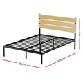 Artiss QUEEN Metal Bed Frame Black Platform Foundation Mattress Base