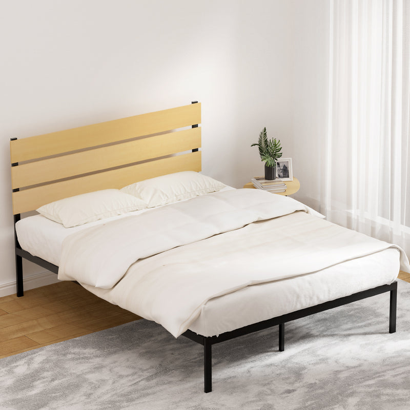 Artiss QUEEN Metal Bed Frame Black Platform Foundation Mattress Base