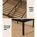 Artiss QUEEN Metal Bed Frame Black Platform Foundation Mattress Base