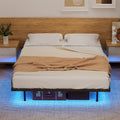 Artiss Double Bed Frame Metal LED Lights 300KG Capacity