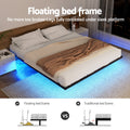 Artiss KING Bed Frame Metal Floating LED Lights 300KG