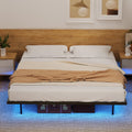 Artiss KING Bed Frame Metal Floating LED Lights 300KG