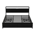 Artiss Metal Bed Frame King Storage Headboard LED Charge 4 Drawers