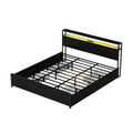 Artiss Metal Bed Frame King Storage Headboard LED Charge 4 Drawers