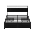 Artiss Queen Metal Bed Frame Storage Headboard LED 4 Drawers