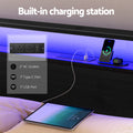 Artiss Queen Metal Bed Frame Storage Headboard LED 4 Drawers