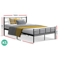 Artiss KING SINGLE Metal Bed Frame SOL