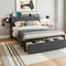 Artiss Metal Bed Frame DOUBLE Size with 2-Tier Hidden Storage with Charging Station