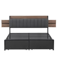 Artiss Metal Bed Frame KING Storage Charging Station 2-Tier