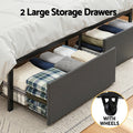 Artiss Metal Bed Frame KING Storage Charging Station 2-Tier