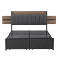 Artiss Metal Bed QUEEN Size Hidden Storage Charging Station