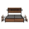 Artiss Double Bed Frame with Charging Station 4 Drawers Storage Oak