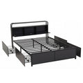 Artiss Queen Metal Bed Frame 4 Drawers Hidden Storage Headboard HEDY