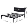 Artiss Queen Bed Frame LED Metal Base Charging Station