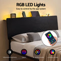 Artiss Queen Bed Frame LED Metal Base Charging Station