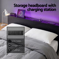 Artiss Queen Bed Frame LED Metal Base Charging Station
