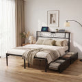 Artiss Double Bed Frame with Charging Station & Storage Drawers Metal