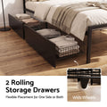 Artiss Double Bed Frame with Charging Station & Storage Drawers Metal