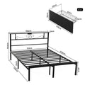 Artiss Queen Bed Frame with Charging Station & Storage Drawers Metal