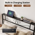 Artiss Queen Bed Frame with Charging Station & Storage Drawers Metal