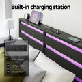 Artiss Double LED Metal Bed Frame with Charging Station