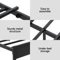 Artiss Double LED Metal Bed Frame with Charging Station