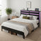 Artiss Double LED Metal Bed Frame with Charging Station