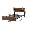 Artiss Double Bed Frame Metal with Charging Station LED Light Storage Shelf