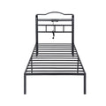 Artiss Single Bed Frame with Charging Station WAVE