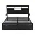 Artiss Bed Frame King with Charging Station Storage Organizer Drawers LED ZAC