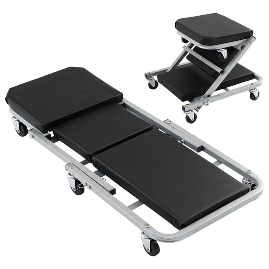 Giantz Garage Creeper 2-in-1 Mechanic Stool Rolling Automotive Z Creeper Seat