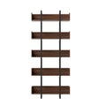 Artiss 5-Tier Bookshelf Metal Storage Rack Stand Walnut