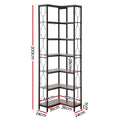 Artiss 6 Tier Corner Bookshelf Oak Display Shelves Bookcase