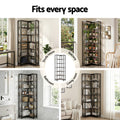 Artiss 6 Tier Corner Bookshelf Oak Display Shelves Bookcase