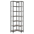 Artiss 6 Tier Corner Bookshelf Oak Display Shelves Bookcase