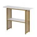 Artiss Console Table Marble Effect White Gold 80cm