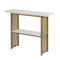 Artiss Console Table Marble Effect White Gold 80cm