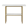 Artiss Console Table Marble Effect White Gold 80cm