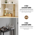 Artiss Console Table Marble Effect White Gold 80cm
