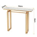 Artiss Console Table 110CM White Marble Effect Gold Legs