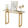 Artiss Console Table 110CM White Marble Effect Gold Legs