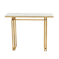 Artiss Console Table 110CM White Marble Effect Gold Legs