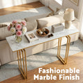 Artiss Console Table 110CM White Marble Effect Gold Legs