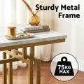 Artiss Console Table 110CM White Marble Effect Gold Legs
